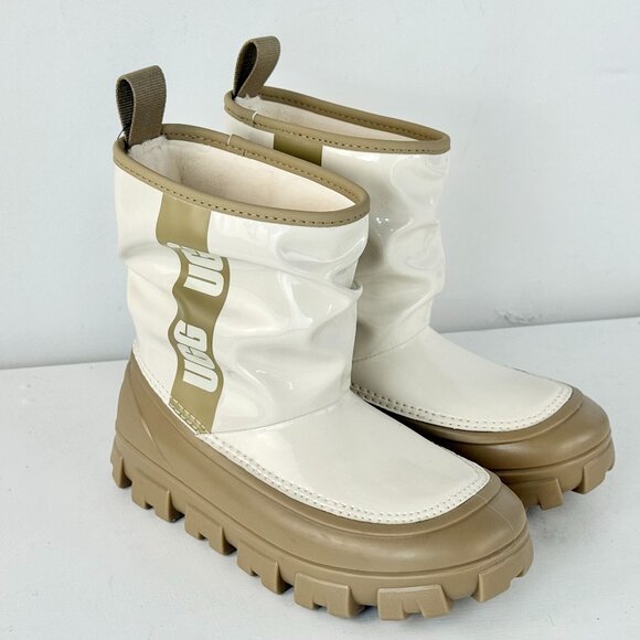 Big Kids Size 2-UGG Classic BRELLAH MINI Rain/Winter Boots-Mustard Seed/Jasmine - Picture 1 of 7